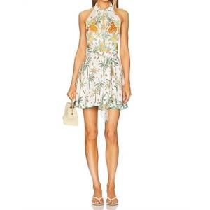 NEW POUPETTE ST BARTH cassandra mini dress in green equator